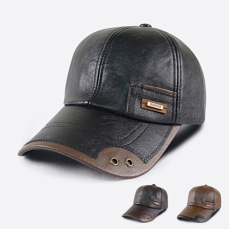 Retro PU Leather Baseball Cap - Baseball Cap Structured ulasan dan harga