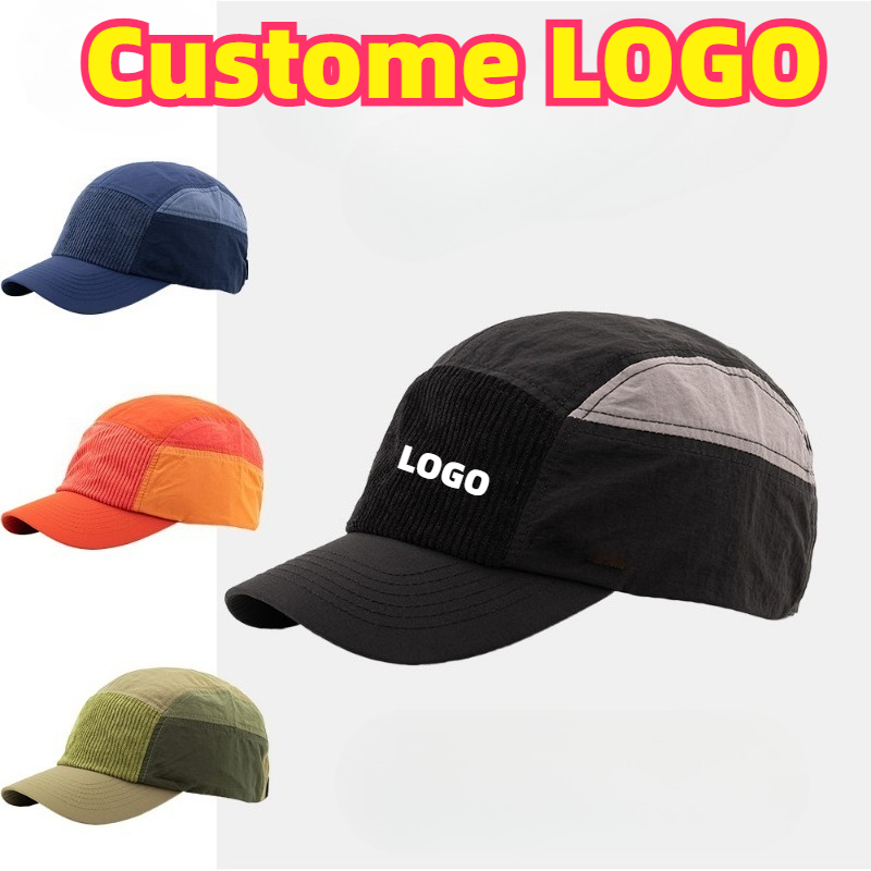 Custom Embroidered Logo Color - Corduroy Cap 5 Panel ulasan dan harga