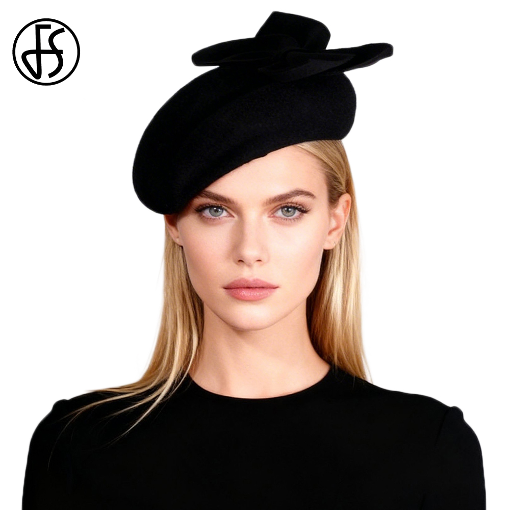 FS Black White Wool French Ber - Trapper Hat Ear Flap ulasan dan harga