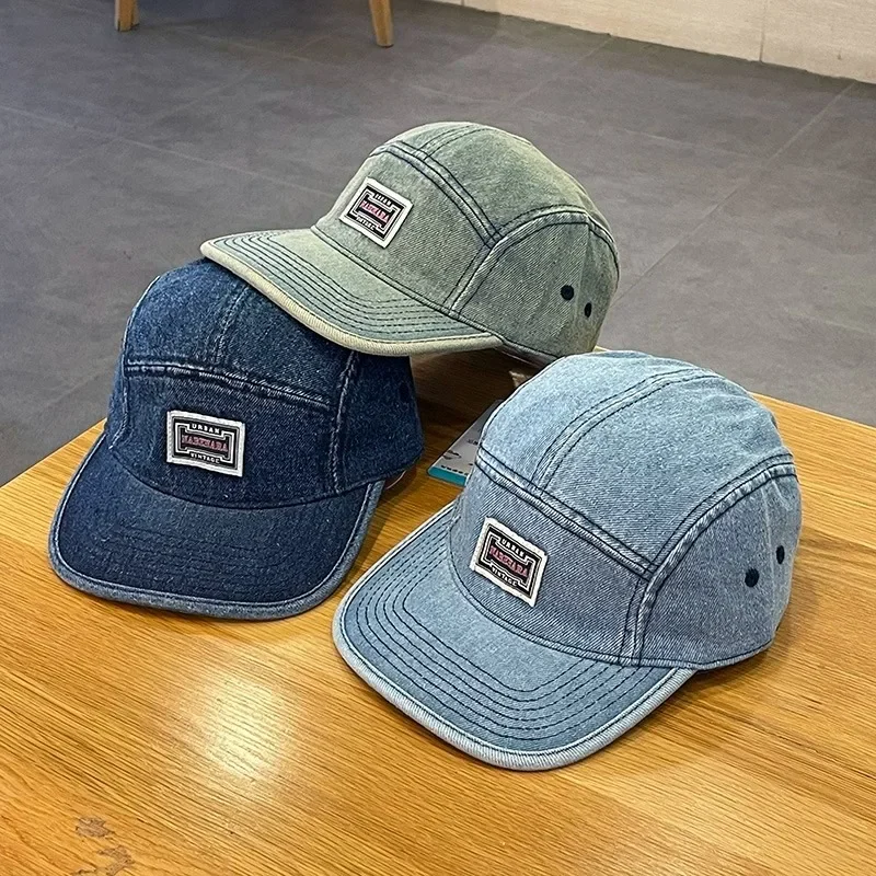 Vintage Flat Brim Denim Baseba - Trapper Hat Ear Flap ulasan dan harga