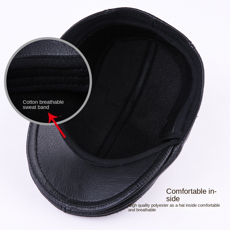 Genuine Cowhide Leather Men Be - Baseball Cap Structured ulasan dan harga
