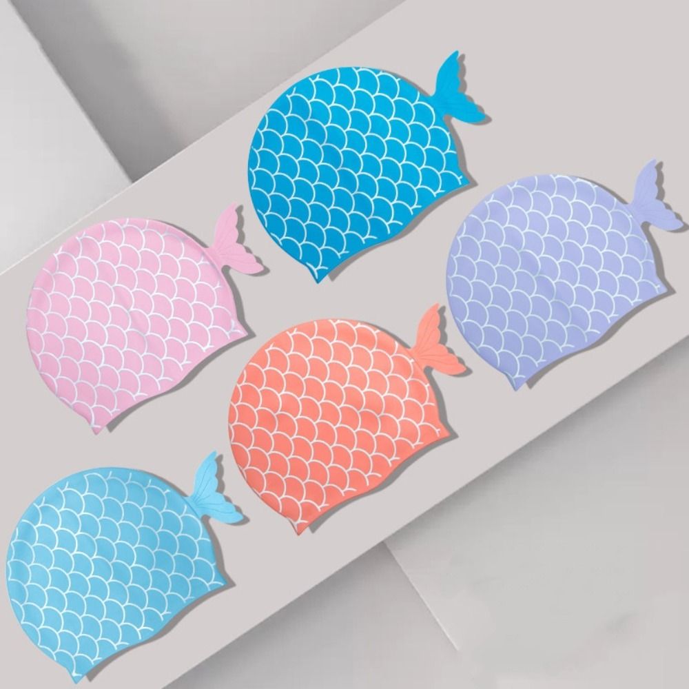 Cute Fish Children Swim Cap Ca - Swim Hat Silicone ulasan dan harga
