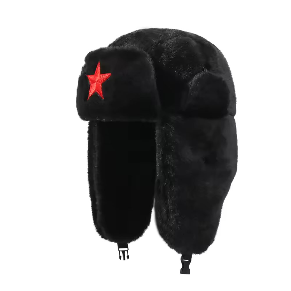 Men Pentagram Lei Feng Winter  - Trapper Hat Ear Flap ulasan dan harga