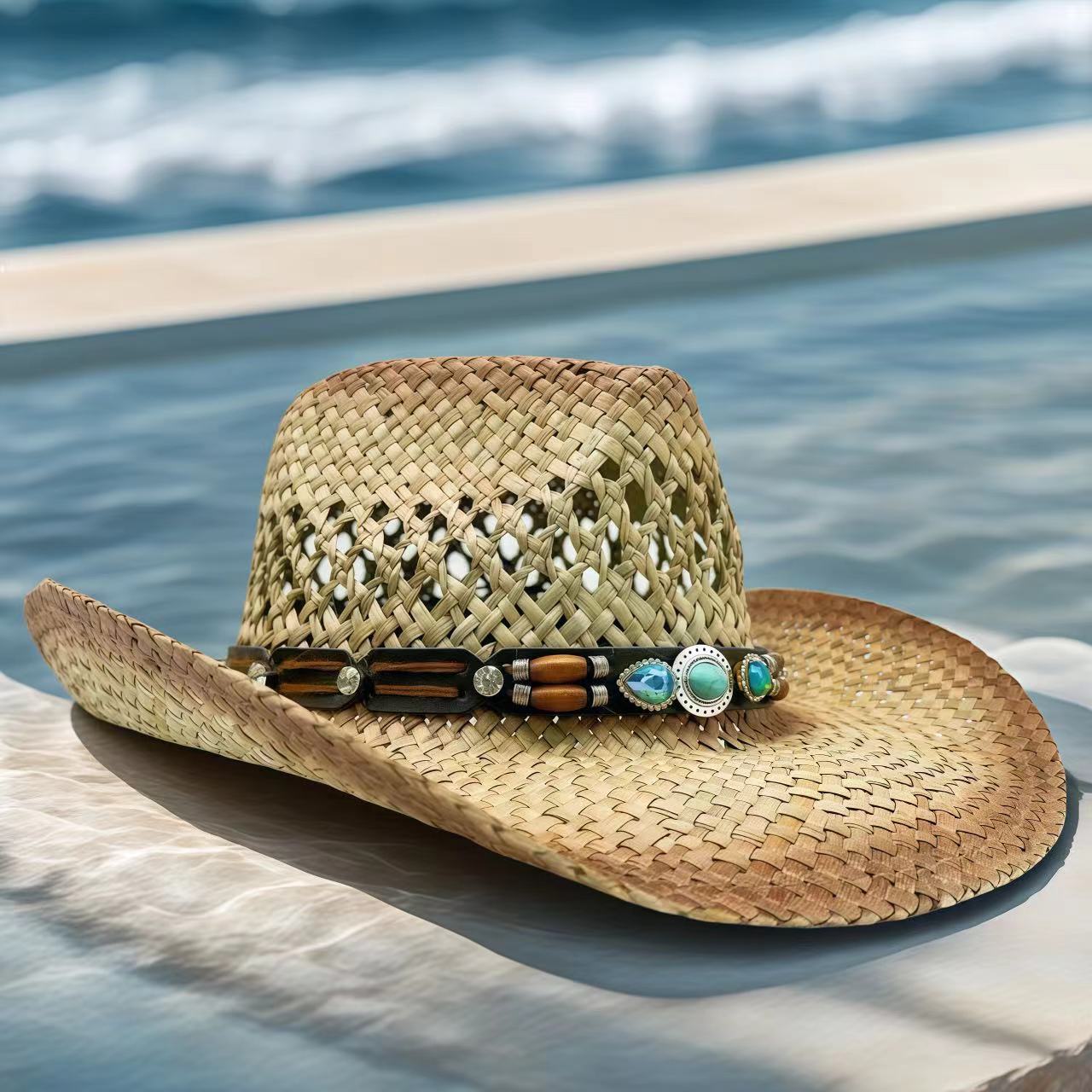 Rhinestone Cowboy Hat Straw Su - Cowboy Hat Straw ulasan dan harga